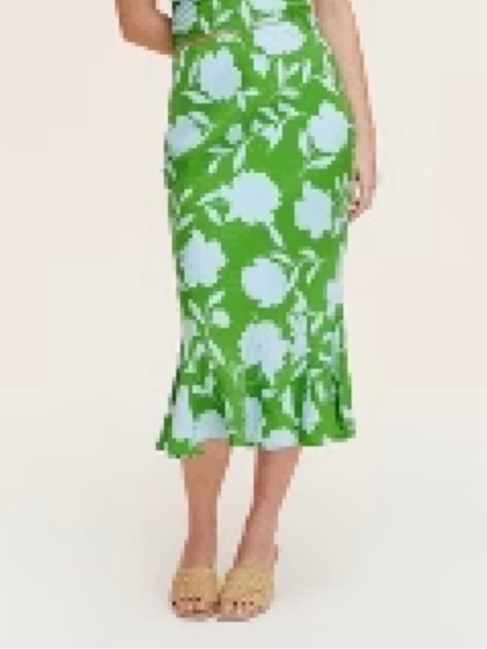kate spade Green and Light Blue Floral Midi Skirt